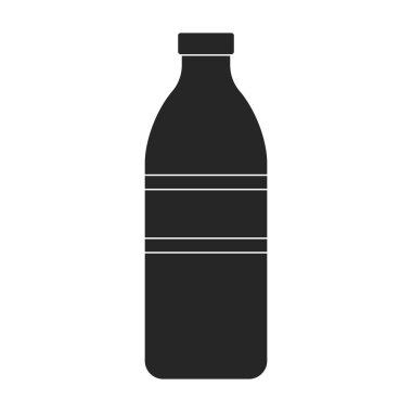 Süt vektörü simgesi. Siyah vektör simgesi beyaz arkaplan sütünde izole edildi.