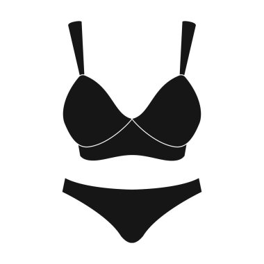 İç çamaşırı vektör simgesi. Siyah vektör simgesi beyaz arka plan iç çamaşırında izole edildi.