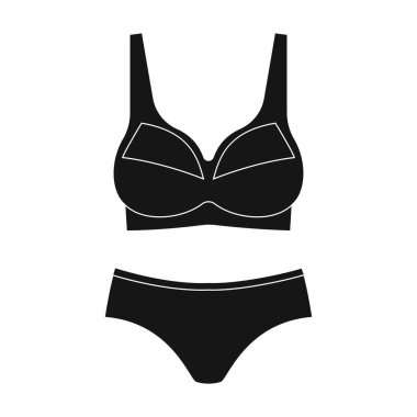 İç çamaşırı vektör simgesi. Siyah vektör simgesi beyaz arka plan iç çamaşırında izole edildi.