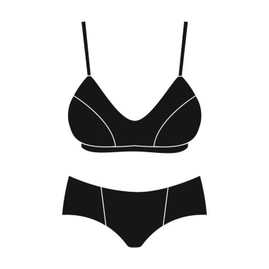 İç çamaşırı vektör simgesi. Siyah vektör simgesi beyaz arka plan iç çamaşırında izole edildi.