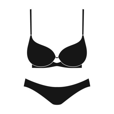 İç çamaşırı vektör simgesi. Siyah vektör simgesi beyaz arka plan iç çamaşırında izole edildi.