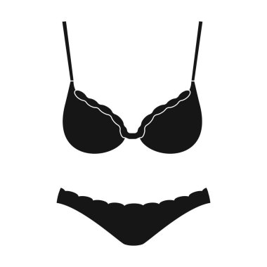 İç çamaşırı vektör simgesi. Siyah vektör simgesi beyaz arka plan iç çamaşırında izole edildi.