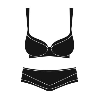 İç çamaşırı vektör simgesi. Siyah vektör simgesi beyaz arka plan iç çamaşırında izole edildi.