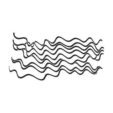 İtalyan siyah vektör ikonlu makarna. Siyah vektör resimli makarna ve spagetti. Beyaz arka planda İtalyan yemek ikonunun izole bir çizimi.