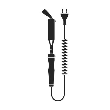 Lehim demiri siyah ikonu izole etti. Beyaz arkaplanda vektör illüstrasyon lehimleyicisi. Vektör siyah illüstrasyon simgesi lehim.