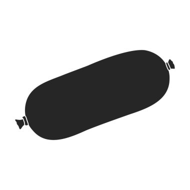 Sosis vektör simgesi. Siyah vektör simgesi beyaz arkaplan sosisinde izole edildi.