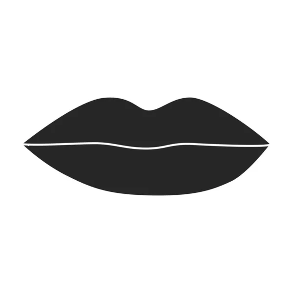 Female lip vector icon.Black vector icon isolated on white background female lip. — Stock Vector