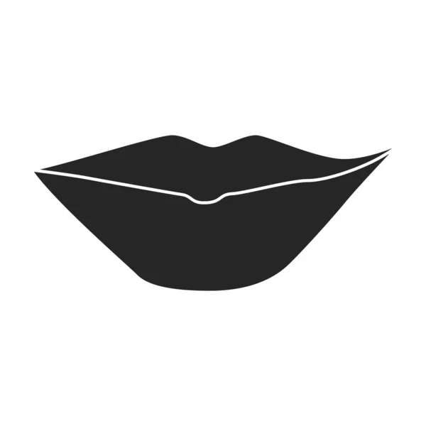 Θηλυκό διάνυσμα χειλιών εικονίδιο μαύρο διάνυσμα απομονώνονται σε λευκό φόντο θηλυκό χείλος. — Διανυσματικό Αρχείο