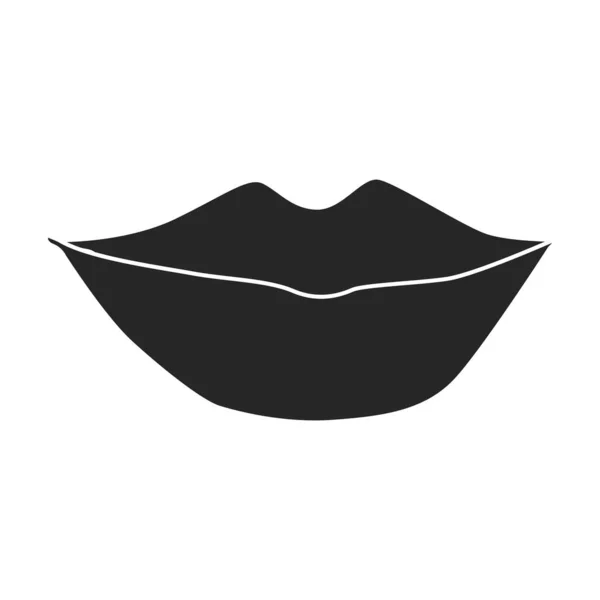 Vrouwelijke lip vector icon.Black vector pictogram geïsoleerd op witte achtergrond vrouwelijke lip. — Stockvector