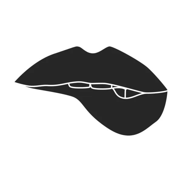 Ícone vetorial de lábio feminino ícone vetorial preto isolado no fundo branco lábio feminino. — Vetor de Stock