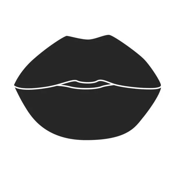 Vrouwelijke lip vector icon.Black vector pictogram geïsoleerd op witte achtergrond vrouwelijke lip. — Stockvector