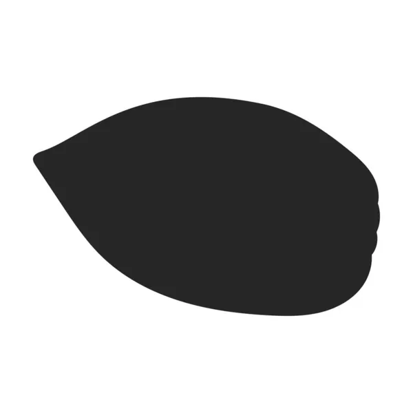 ココア豆分離黒イラストアイコン。白い背景にベクトルイラストチョコレートフルーツ。ベクトルブラックアイコンココア豆. — ストックベクタ