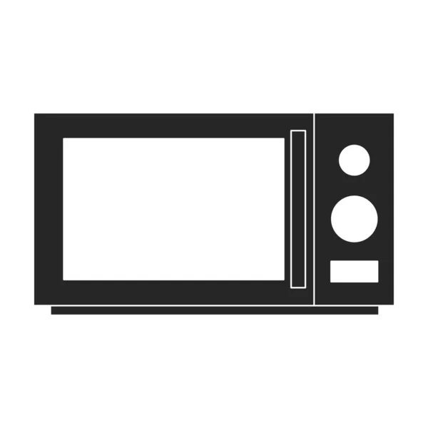 Mikrowellen-Vektorsymbol. Schwarzes Vektorsymbol isoliert auf weißem Hintergrund Mikrowelle. — Stockvektor