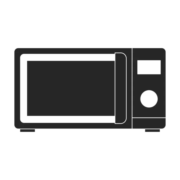 Microwave vector icon.Black vector icon terisolasi di background microwave putih. - Stok Vektor