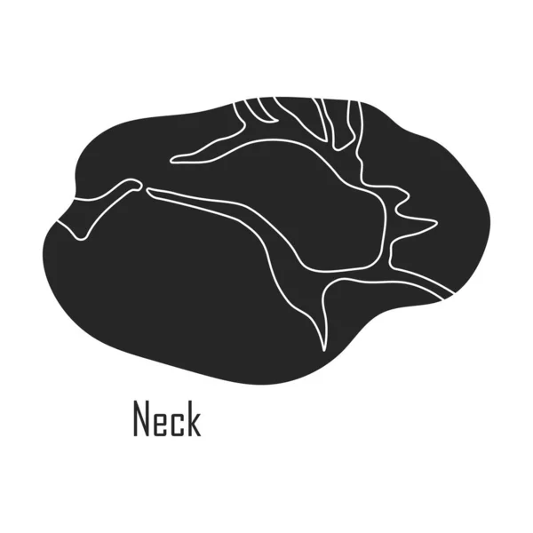 Vleessteak vector icon.Black vector pictogram geïsoleerd op witte achtergrond vlees steak — Stockvector