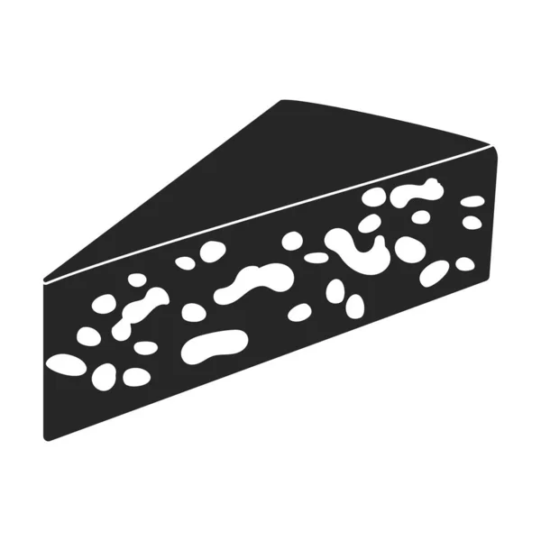 Cheese Vector icon.Black Vektor icon isoliert auf weißem Hintergrund Käse. — Stockvektor