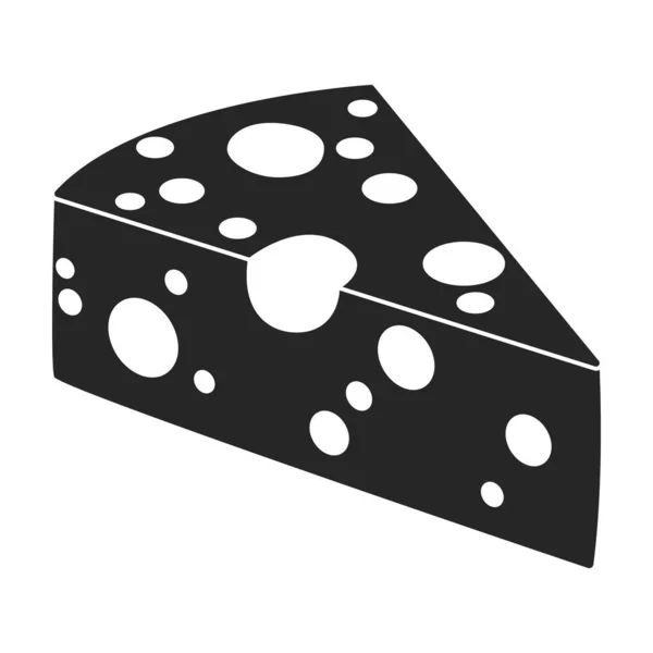 Cheese Vector icon.Black Vektor icon isoliert auf weißem Hintergrund Käse. — Stockvektor