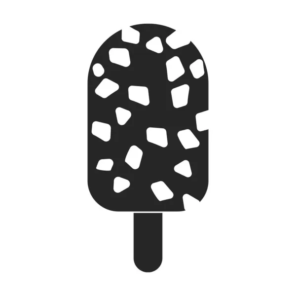 Значок вектора мороженого. Черный вектор на белом фоне мороженое . — стоковый вектор