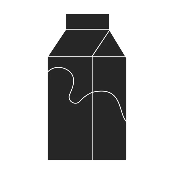 Εικόνα διανύσματος γάλακτος.Μαύρο διανυσματικό εικονίδιο που απομονώνεται στο λευκό γάλα. — Διανυσματικό Αρχείο