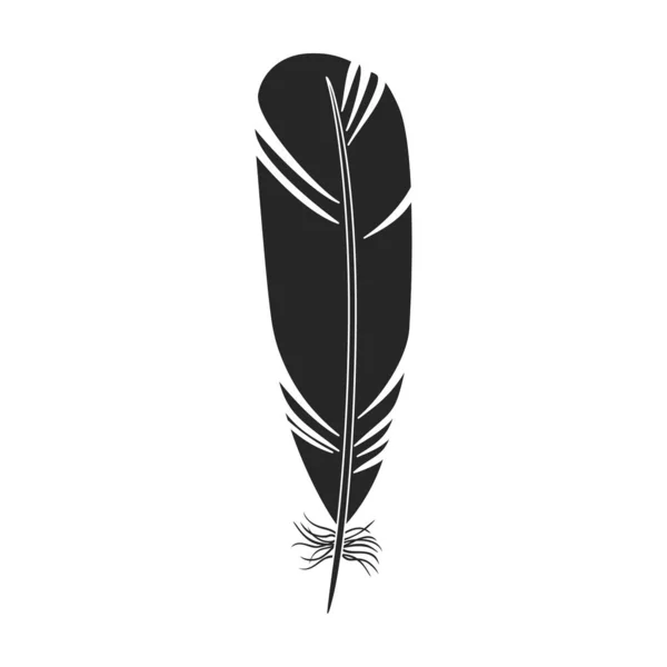 Plume d'oiseau icône vectorielle noire.Illustration vectorielle noire aquarelle du stylo. Illustration isolée de la plume de l'icône d'oiseau sur fond blanc. — Image vectorielle