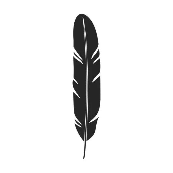 Φτερό του πουλιού μαύρο διάνυσμα εικονίδιο.Μαύρη διανυσματική απεικόνιση υδατογραφία της πένας. Μεμονωμένη απεικόνιση του φτερού του εικονιδίου του πουλιού σε λευκό φόντο. — Διανυσματικό Αρχείο