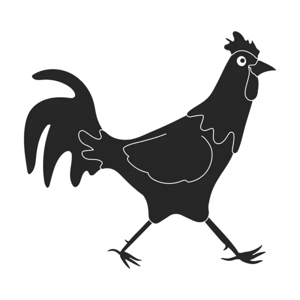 Cock of animal black vector icon.Black vector illustration rooster. Isolated illustration of cock rooster icon on white background. — Stock Vector