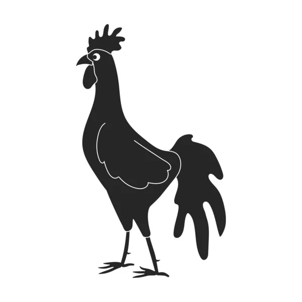 Schwanz des tierischen schwarzen Vektor-Symbol.Schwarzer Vektor Illustration Hahn. Vereinzelte Illustration des Hahnenhahnsymbols auf weißem Hintergrund. — Stockvektor