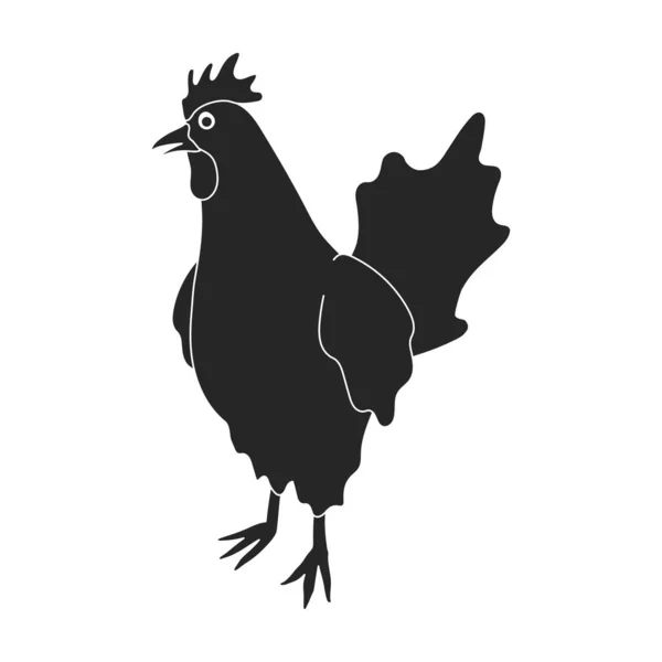 Cazzo di animale nero vettore icon.Black vettore illustrazione gallo. Illustrazione isolata dell'icona del gallo di gallo su sfondo bianco. — Vettoriale Stock