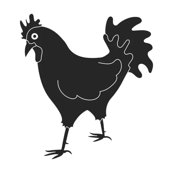 Cazzo di animale nero vettore icon.Black vettore illustrazione gallo. Illustrazione isolata dell'icona del gallo di gallo su sfondo bianco. — Vettoriale Stock