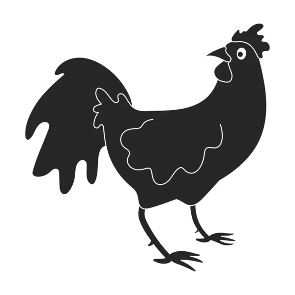 Schwanz des tierischen schwarzen Vektor-Symbol.Schwarzer Vektor Illustration Hahn. Vereinzelte Illustration des Hahnenhahnsymbols auf weißem Hintergrund. — Stockvektor