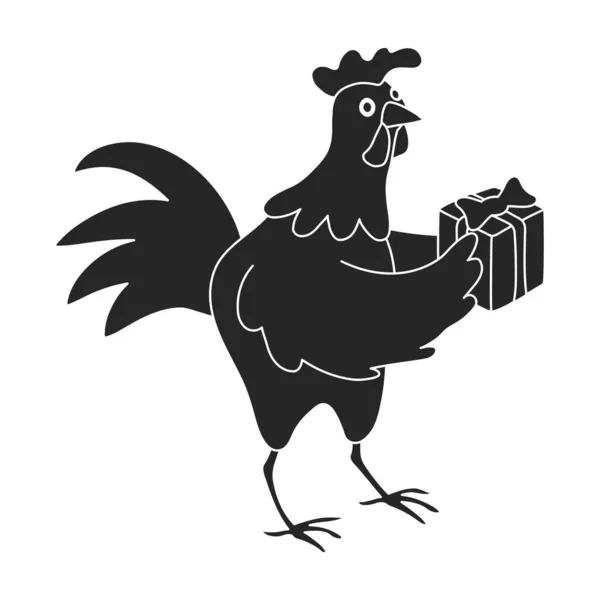 Cazzo di animale nero vettore icon.Black vettore illustrazione gallo. Illustrazione isolata dell'icona del gallo di gallo su sfondo bianco. — Vettoriale Stock