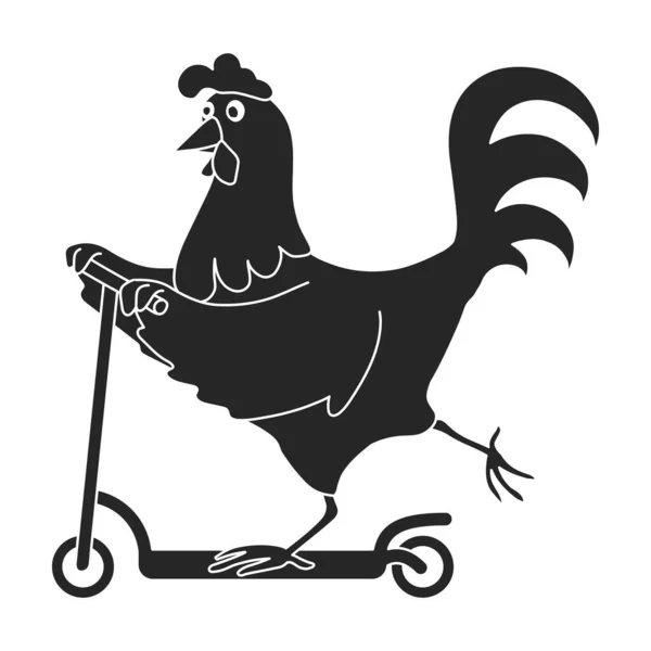 動物の黒いベクトルのアイコンのコック。白い背景にコック雄鶏のアイコンの孤立イラスト. — ストックベクタ
