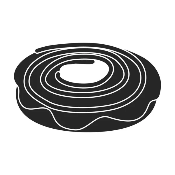 Doughnut black vector illustration of icon.Isolated illustration black of donut on white background .Vector icon of chocolate doubnut. — 스톡 벡터