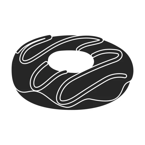 Donut vetor preto ilustração de icon.Isolated ilustração preto de donut no fundo branco.Vector ícone de chocolate donut. —  Vetores de Stock