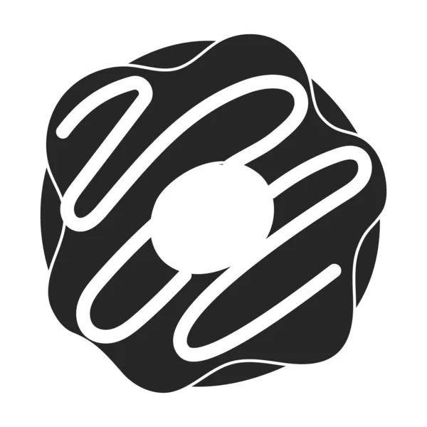 Donut negro vector ilustración de icon.Ilustración aislada negro de donut sobre fondo blanco.Vector icono de donut chocolate. — Vector de stock
