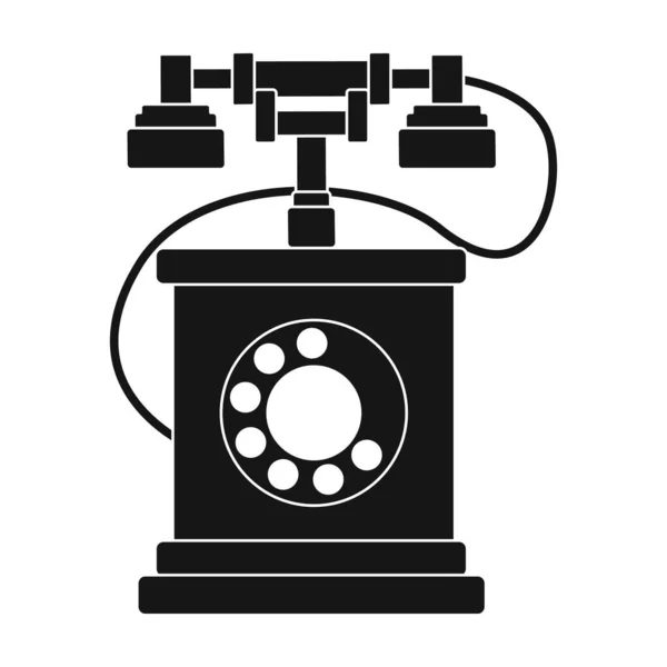 Icono de vector de teléfono retro. Icono de vector negro aislado en el fondo blanco teléfono retro. — Vector de stock