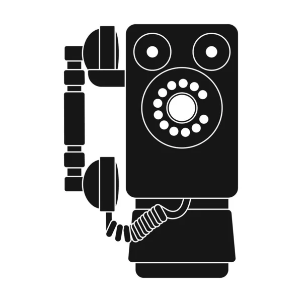 Retro Telefon Vektor icon.Black Vektor Symbol isoliert auf weißem Hintergrund Retro-Telefon. — Stockvektor