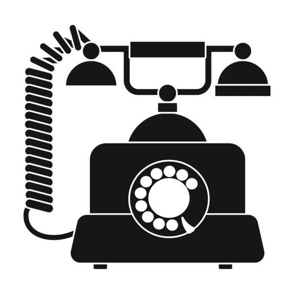 Retro telefoon vector icon.Black vector pictogram geïsoleerd op witte achtergrond retro telefoon. — Stockvector