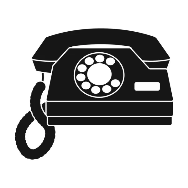 Retro telefoon vector icon.Black vector pictogram geïsoleerd op witte achtergrond retro telefoon. — Stockvector