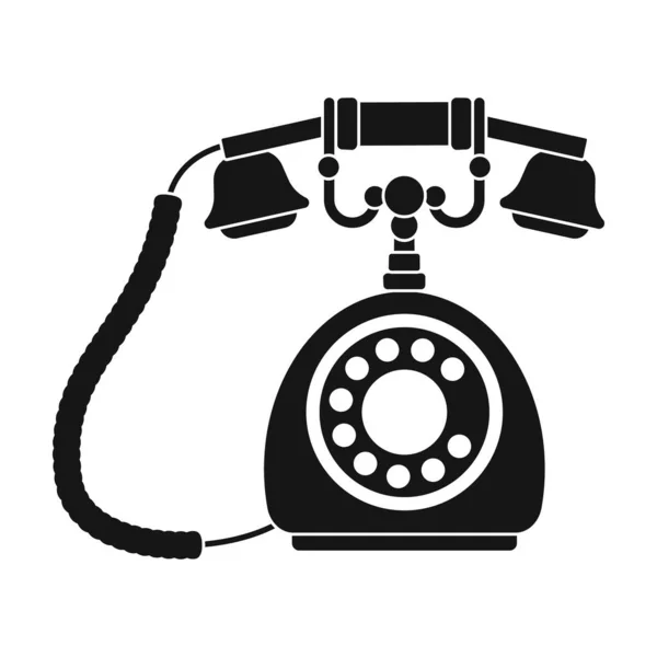 Retro telefoon vector icon.Black vector pictogram geïsoleerd op witte achtergrond retro telefoon. — Stockvector