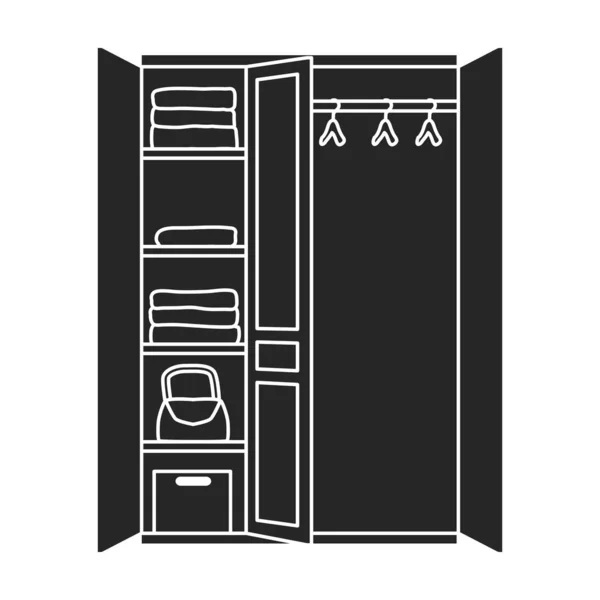 Cupboard vector icon.Black vector icon 흰색 배경 찬장에 분리되어. — 스톡 벡터