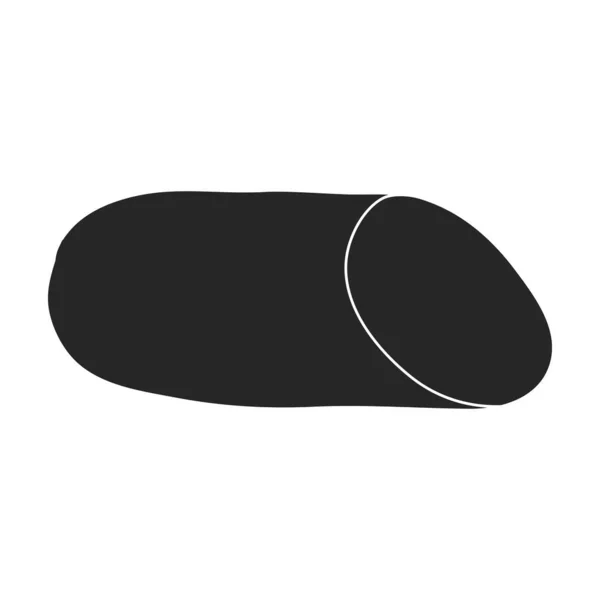 ソーセージベクトルのアイコン白い背景ソーセージに隔離された黒いベクトルのアイコン. — ストックベクタ
