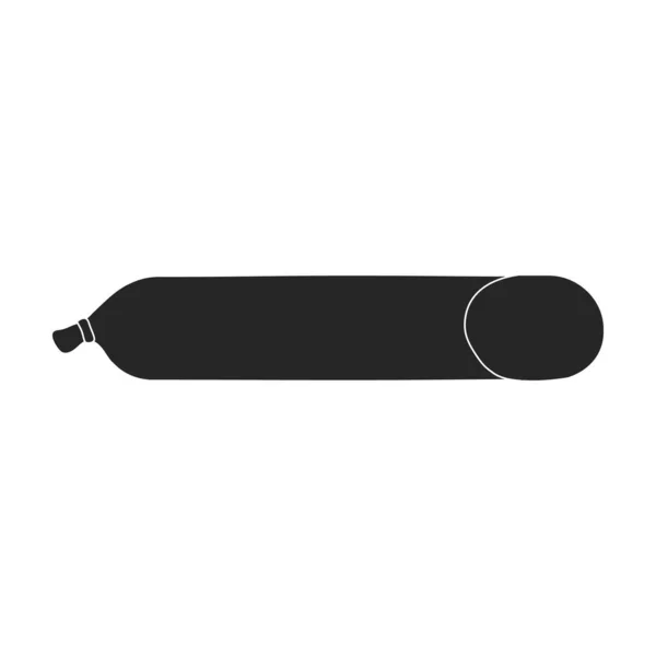 Icono de vector de salchicha. Icono de vector negro aislado en salchicha de fondo blanco. — Vector de stock