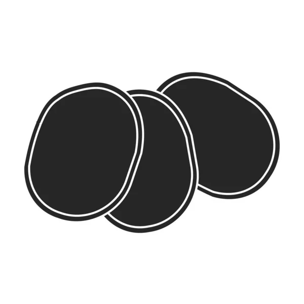 Sausage vector icon.Black vector icon, 흰 배경 소시지에 분리 됨. — 스톡 벡터