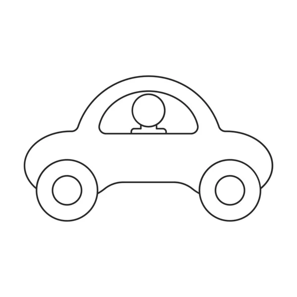 Ícone do vetor do carro de madeira icon.Outline vetor isolado no carro de madeira de fundo branco. — Vetor de Stock