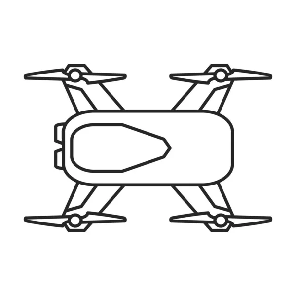 Drone zarys wektora ikony.Zarys wektor ilustracji quadcopter. Izolowana ilustracja ikony drona na białym tle. — Wektor stockowy
