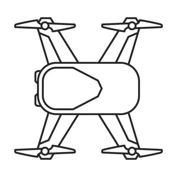 Drone zarys wektora ikony.Zarys wektor ilustracji quadcopter. Izolowana ilustracja ikony drona na białym tle. — Wektor stockowy