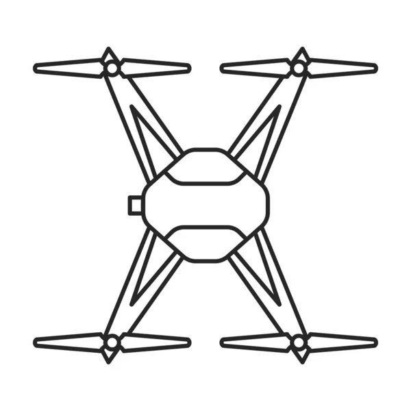 Drone outline vector icon.Outline vector illustration quadcopter. Vereinzelte Abbildung des Drohnen-Symbols auf weißem Hintergrund. — Stockvektor