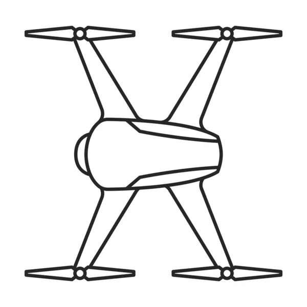 Drone outline vector icon.Outline vector illustration quadcopter. Isolated illustration of drone icon on white background. — Stock Vector