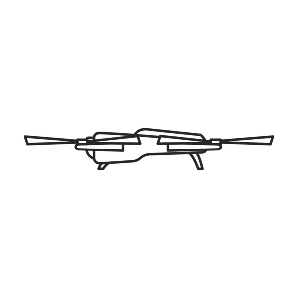 Drone esboço vetor icon.Outline vetor ilustração quadricóptero. Ilustração isolada do ícone do drone no fundo branco. —  Vetores de Stock